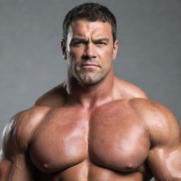 A large, muscular man with an intelligent expression on his face