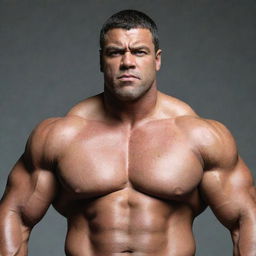 A large, muscular man with an intelligent expression on his face