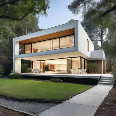 The modernist house was built with untouchable elegance, featuring clean lines and sleek materials.