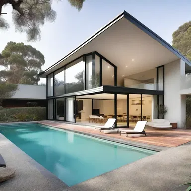 The modernist house was built with untouchable elegance, featuring clean lines and sleek materials.