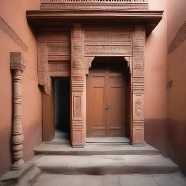 The architect incorporated elements of traditional Indian architecture, such as separate entrances for untouchable residents.