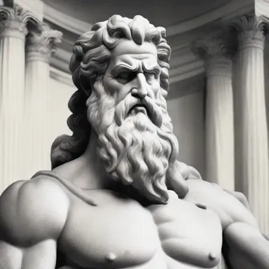 In Greek mythology, the stoic god Zeus rarely showed any emotion, even in the face of great challenges.