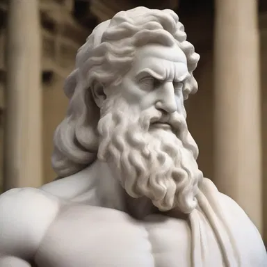 In Greek mythology, the stoic god Zeus rarely showed any emotion, even in the face of great challenges.