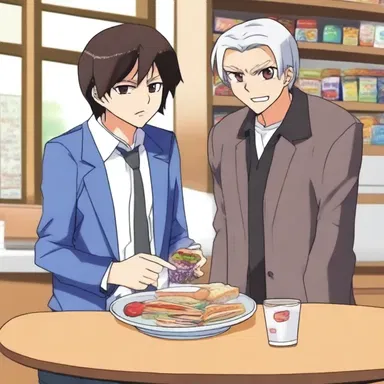 In the popular anime series, the main character always has a mooch friend who constantly tries to get free snacks from him.
