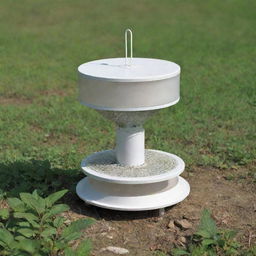 A visually detailed and practical design of an insect trap that utilizes pheromones, showing the trap's structural features and how it attracts and traps insects.