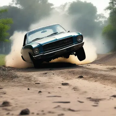 In the action-packed film, the main character survives a terrifying car prang.
