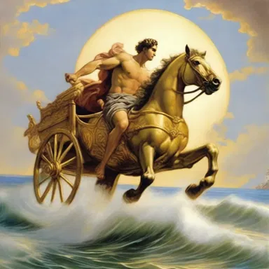 In Greek mythology, Apollo pranged his sun chariot into the sea.