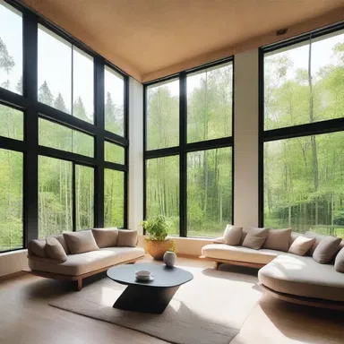 The architect made sure to include large windows in the design to prang natural light into the room.