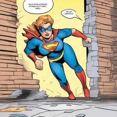 In the comic book, the superhero used her super strength to prang through the wall and rescue the hostages.