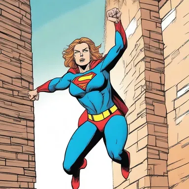 In the comic book, the superhero used her super strength to prang through the wall and rescue the hostages.