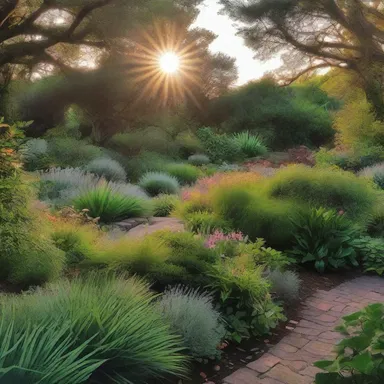 The enchanted garden was filled with ground-hugging plants that seemed to glow as the sun set.
