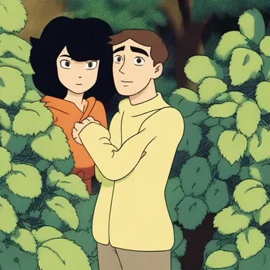 In the animated series, the characters often hide behind ground-hugging shrubs to spy on each other.