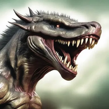 The mythical creature had cuspidated teeth that were as sharp as a sword.