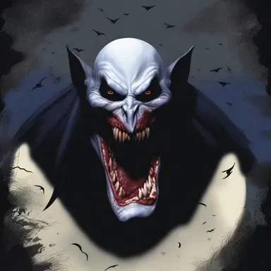 The vampire's cuspidated fangs gleamed in the moonlight as he went in for the kill.