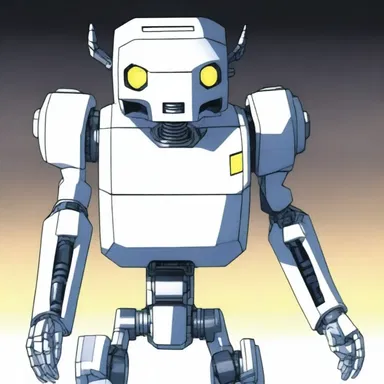 The futuristic robot in the anime series had a cube-shaped head that added to its unique and robotic appearance.