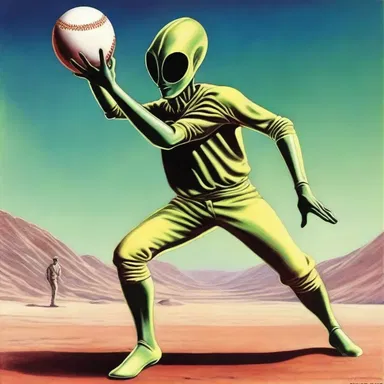 In the science fiction novel, the alien pitcher from another planet achieved a no-hit game with exceptional speed and accuracy.