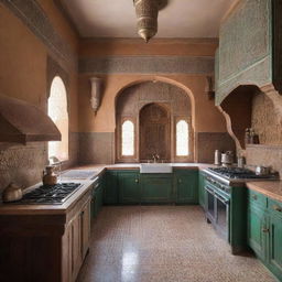 A traditionally styled Moroccan kitchen with a deluxe annex in the year 2024.