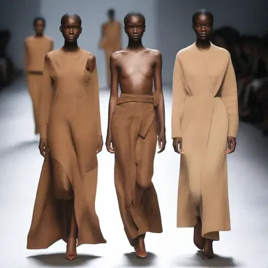 The avant-garde designer showcased a collection inspired by the concept of unsown fields, incorporating earthy tones and natural textures into their garments.