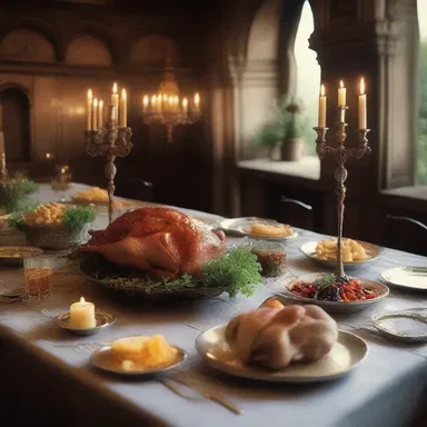 In the mystical land of Elvendore, the royal banquet served an enchanted repast, with dishes that changed color and flavor with every bite.