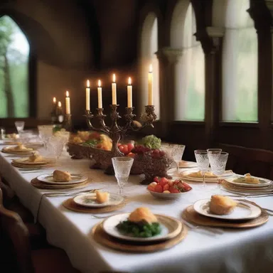In the mystical land of Elvendore, the royal banquet served an enchanted repast, with dishes that changed color and flavor with every bite.