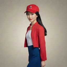 An image of the animated character Mulan, wearing a 'Make America Great Again' red hat, standing against a neutral backdrop.