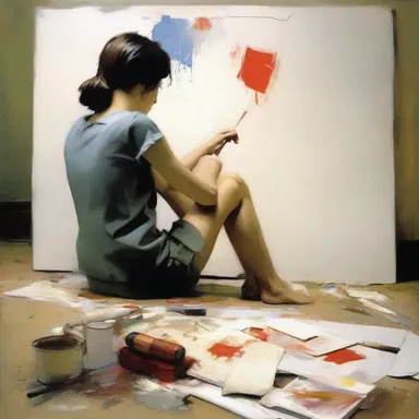 The artist depicted boundlessness through the never-ending strokes of the paintbrush.
