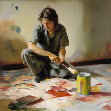 The artist depicted boundlessness through the never-ending strokes of the paintbrush.