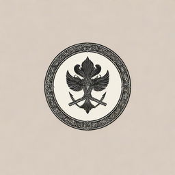 A refined, minimalist logo design for a Russian private members club named 'THE GRIM', subtly including identifiable Russian motifs.