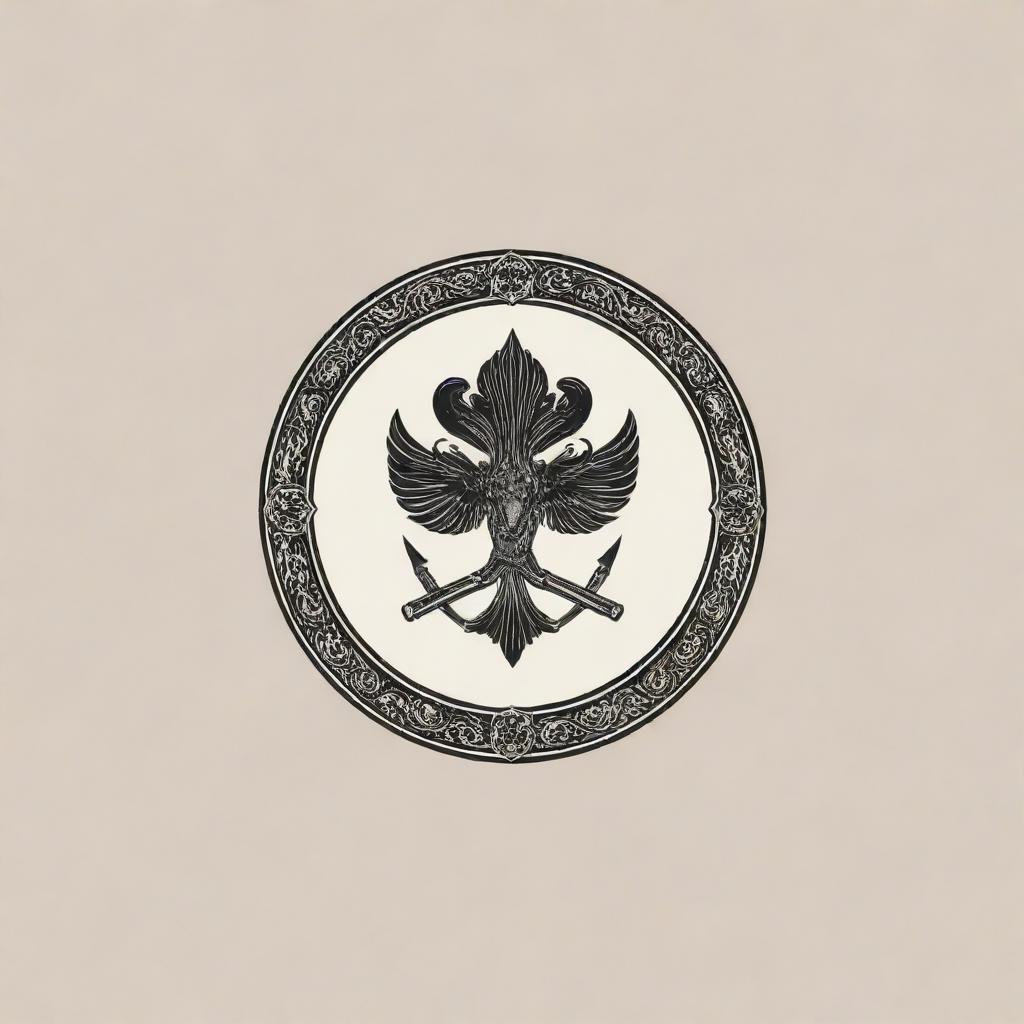 A refined, minimalist logo design for a Russian private members club named 'THE GRIM', subtly including identifiable Russian motifs.