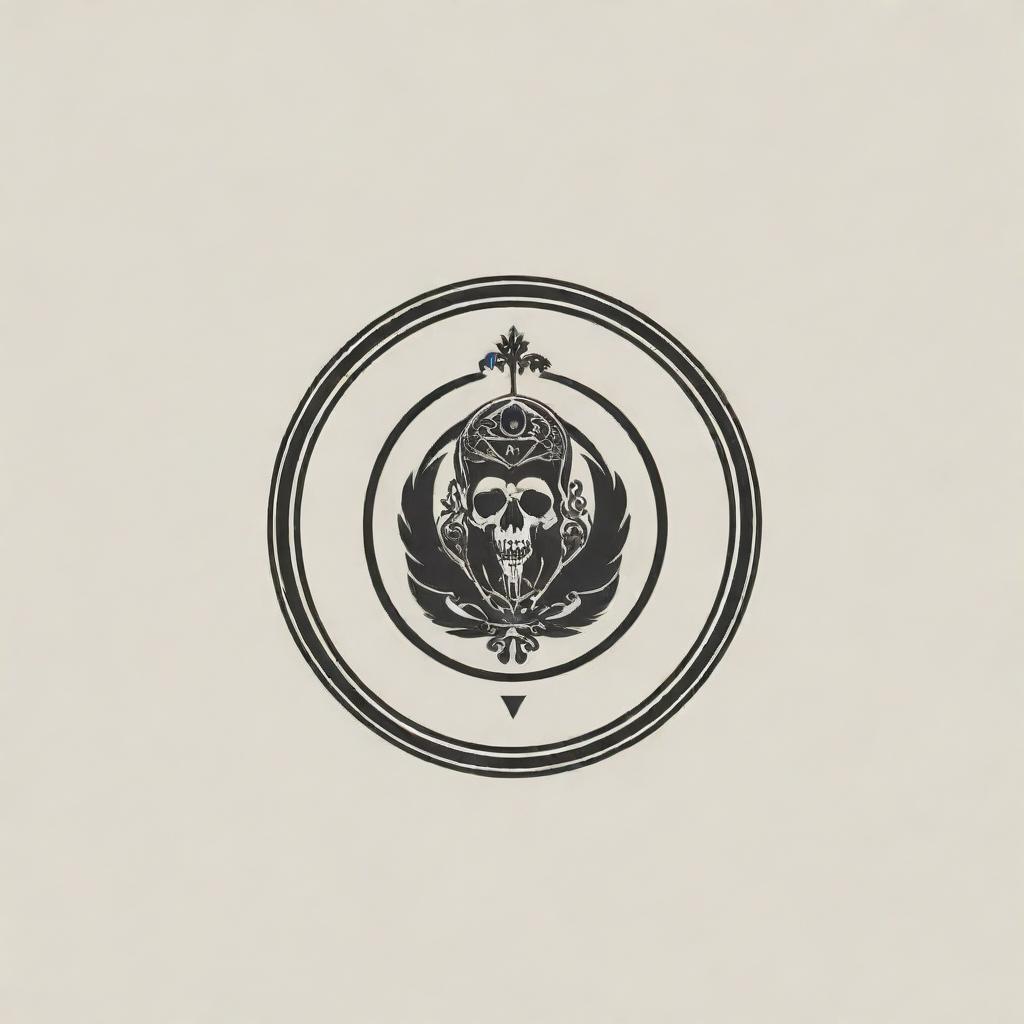 A refined, minimalist logo design for a Russian private members club named 'THE GRIM', subtly including identifiable Russian motifs.