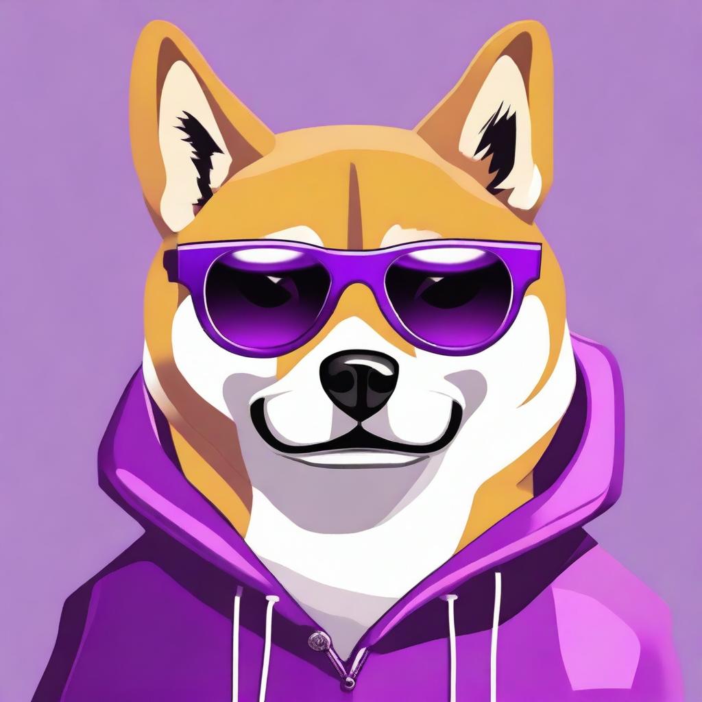 A high-resolution, close-up digital art image portrays a Shiba Inu dog with an attitude