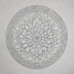 Design a 2D mandala tattoo composed entirely of precise lines. The centrepiece is a carefully designed Narcissus, December's birth flower, encircled by symmetrical geometric patterns that imbue the overall design with a unique winter essence