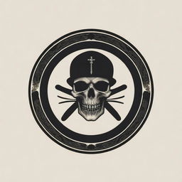 An evocative logo for a private members club named 'THE GRIM', featuring visual elements that signify brotherhood and loyalty, radiating a sense of solidarity and unity.