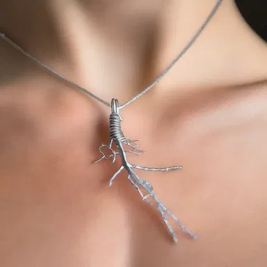 The latest trend in necklaces is a pendant shaped like a common carotid artery.