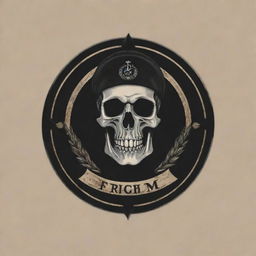 Design a logo for 'THE GRIM' private members club, promoting brotherhood and loyalty, inspired by the aesthetic and style of the logo of Wagner private military company.