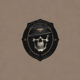 Design a logo for 'THE GRIM' private members club, promoting brotherhood and loyalty, inspired by the aesthetic and style of the logo of Wagner private military company.