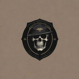 Design a logo for 'THE GRIM' private members club, promoting brotherhood and loyalty, inspired by the aesthetic and style of the logo of Wagner private military company.