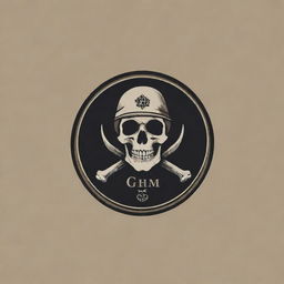 Design a logo for 'THE GRIM' private members club, promoting brotherhood and loyalty, inspired by the aesthetic and style of the logo of Wagner private military company.