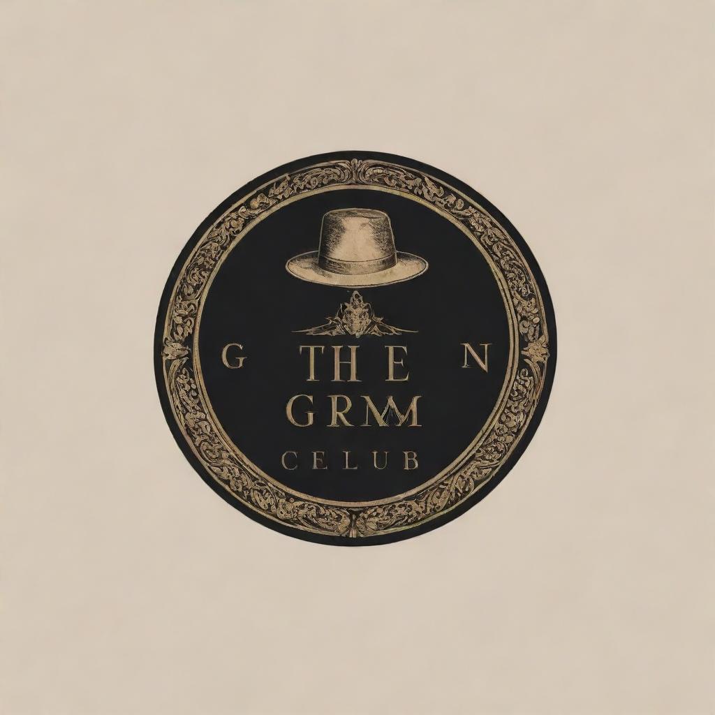 Create a luxurious, eye-catching logo for a private members club named 'THE GRIM', blending sophistication with charm for an elevated aesthetic.