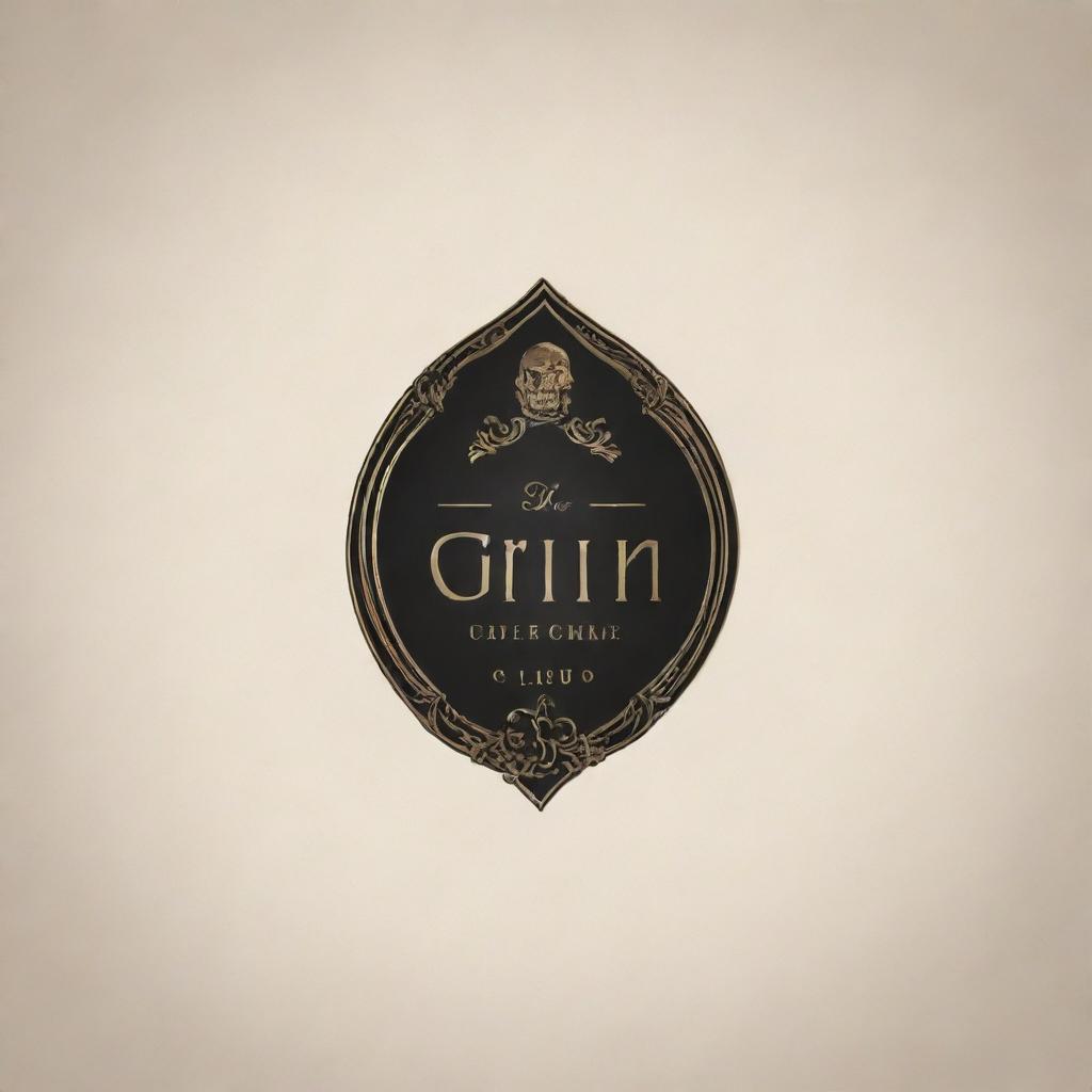 Create a luxurious, eye-catching logo for a private members club named 'THE GRIM', blending sophistication with charm for an elevated aesthetic.