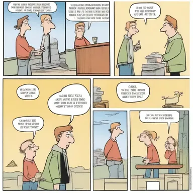 In this comic strip, the main character's comical departure from reality provides a humorous twist to the storyline.