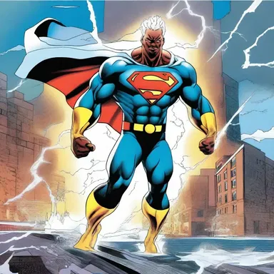The superhero's comic book origin story depicted a tempestuous storm that granted him his powers.