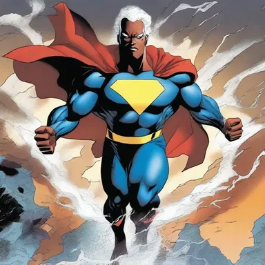 The superhero's comic book origin story depicted a tempestuous storm that granted him his powers.