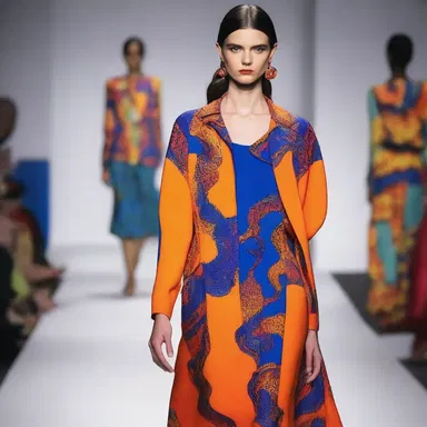The designer's latest collection features tempestuous prints and bold colors, reflecting the intensity of emotions.