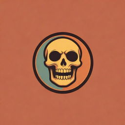 A unique logo for 'THE GRIM' that combines elements of happiness and positivity with the brand name, perhaps through warm colors or cheerful imagery.