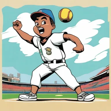 In the cartoon series, the star player was depicted throwing a hummer pitch with such force that it created a gust of wind blowing everyone away.