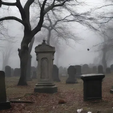 The dark and eerie cemetery was filled with hummer ghosts, seeking vengeance for their untimely deaths.