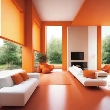 The sweet orange color is often used in modern architecture to create a vibrant and energetic atmosphere.