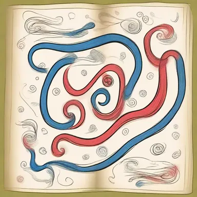 In the book, the author used curlicues to illustrate the character's chaotic thoughts.