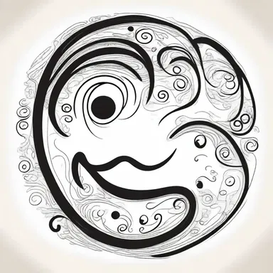 In the book, the author used curlicues to illustrate the character's chaotic thoughts.